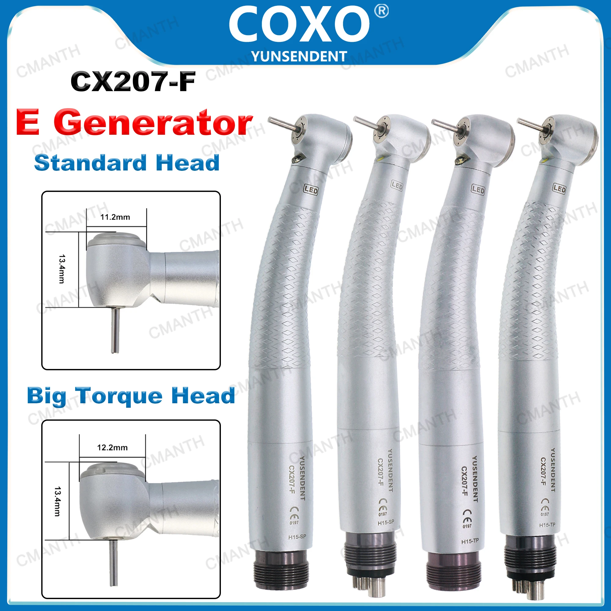 Стоматологический светодиодный наконечник COXO, высокоскоростная турбина, генератор электроэнергии, стандартная/крутящая головка, 2/4 отверстия, подходит для стоматологических товаров NSK KAVO