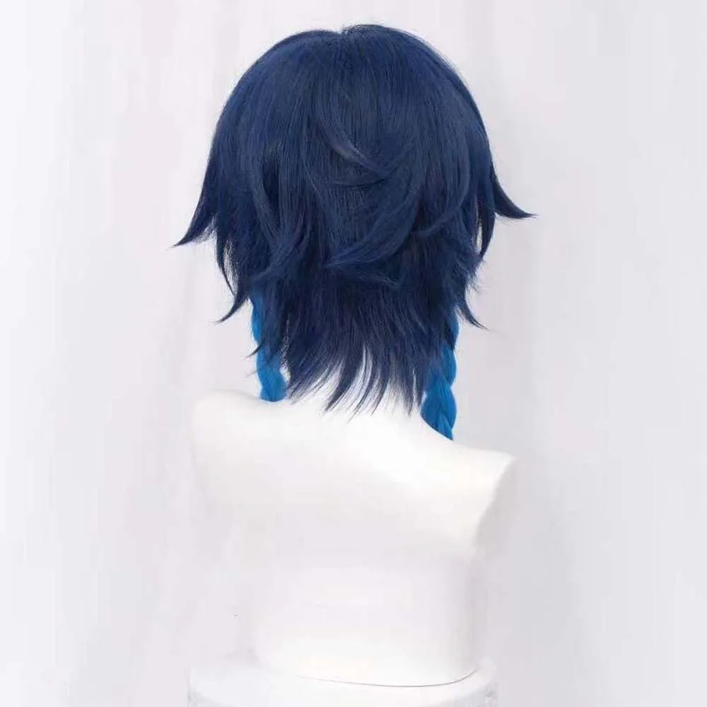 شعر مستعار تأثيري Venti من Genshin ، شعر مستعار مجدول أنيمي ، مقاوم للحرارة ، شعر اصطناعي ، هالوين #2