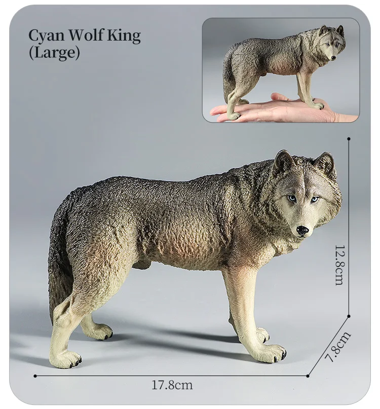 Lernspielzeug-Figuren-Set mit Waldtieren – Wolf, Fuchs, Hyäne, realistische Dschungel-Zoo-Tiermodelle, Weihnachtsgeschenk für Kinder – Detail 4