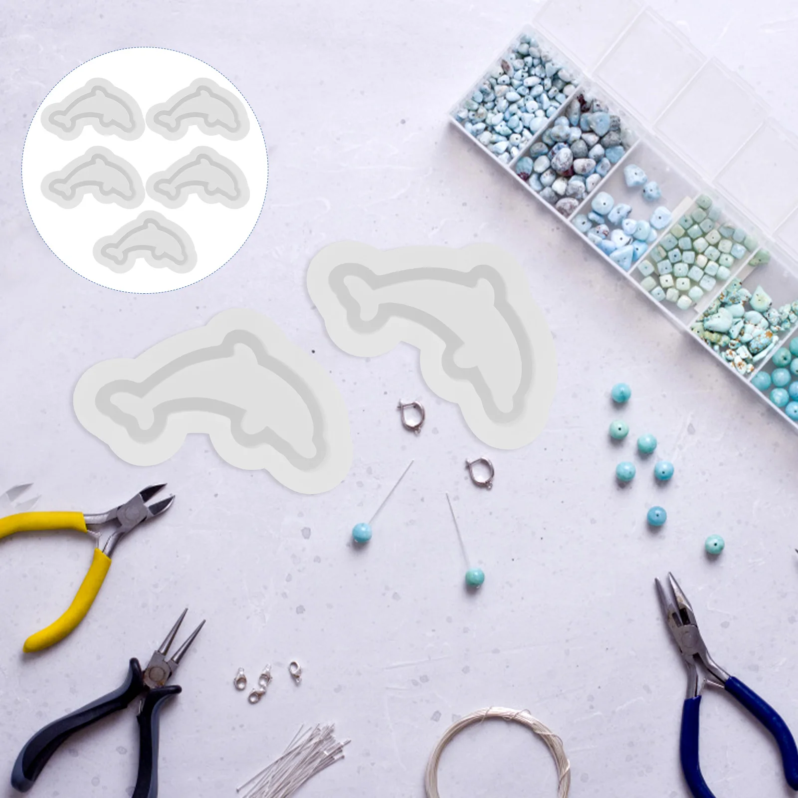 

5 шт. силиконовый брелок с дизайном дельфина, многоразовый гибкий для Diy, брелки из эпоксидной смолы, подвеска, ремесла, декоративные подвесные подвески
