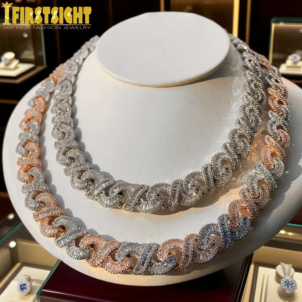 

New Jack Infinity Cuban Link Miami Necklace Silver Color Iced Out Bling 12mm 5A CZ Zircon Hip Hop Chain Men Women Jewelry