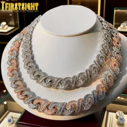 New Jack Infinity Cuban Link Miami Necklace Silver Color Iced Out Bling 12mm 5A CZ Zircon Hip Hop Chain Men Women Jewelry