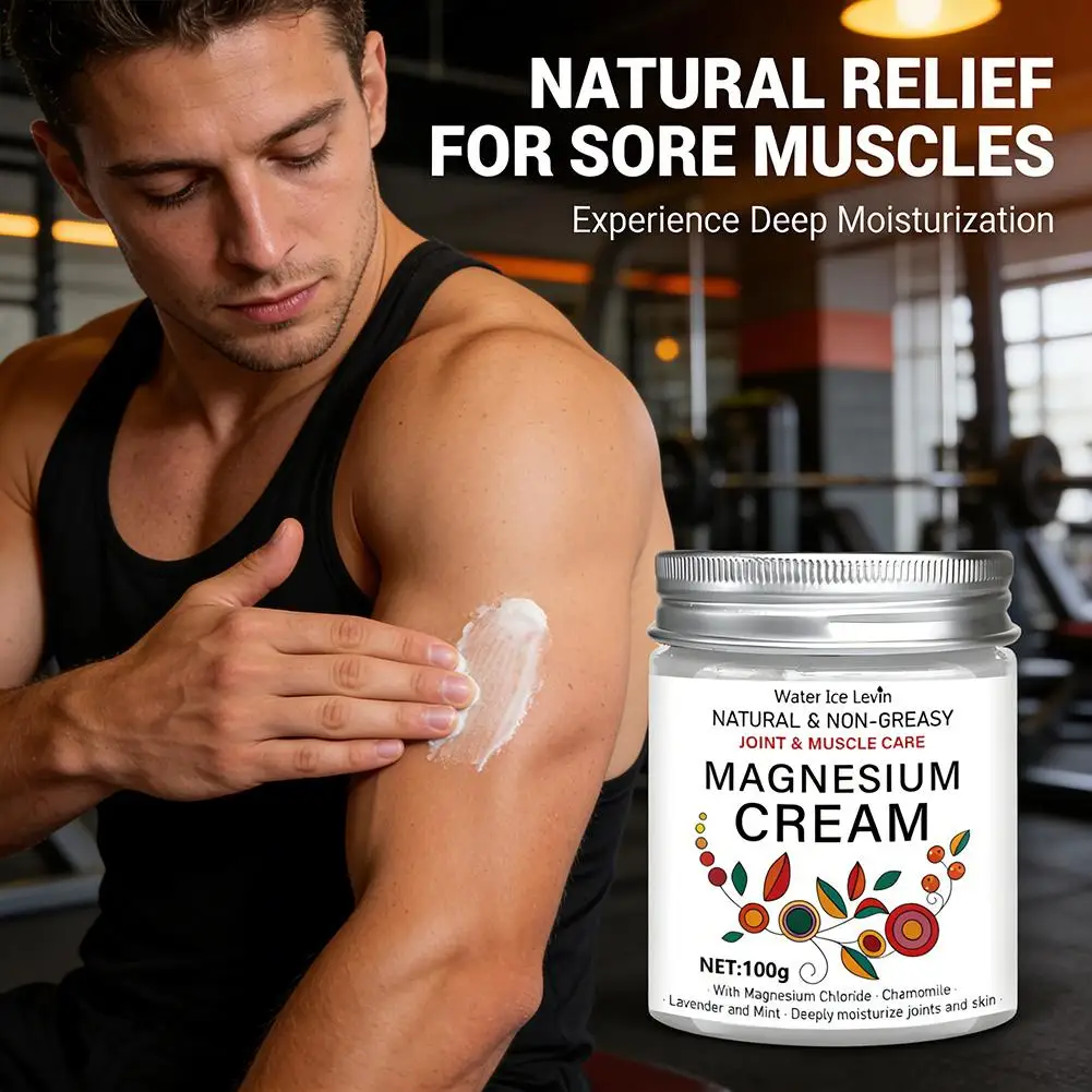 Natural Magnesium Joint Cream Non-Greasy Formula. Soothes Mint. Muscles. 100g. Moisture. Chamomile Deep Lavender W2W2