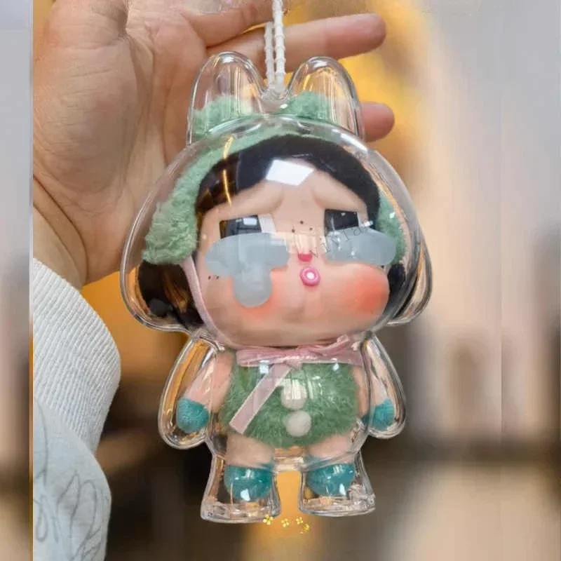 Transparent Protective Cover Dust Case for CRYBABY Series Blind Box Vinyl Plush Face Protective Case Protective Cover 1/2/4PCS