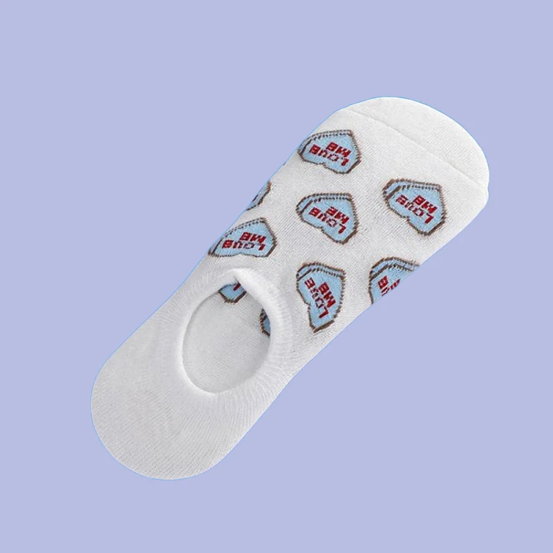 Chaussettes courtes respirantes pour femmes, 2/10 paires, invisibles, décontractées, d'été, fines, bateau à talons, style fille douce, cœur, lettre