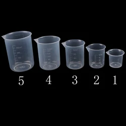 250ml/150ml/100ml/50ml/25ml 2Pcs Transparent Kitchen Laboratory Plastic Volumetric Beaker Measuring Cup