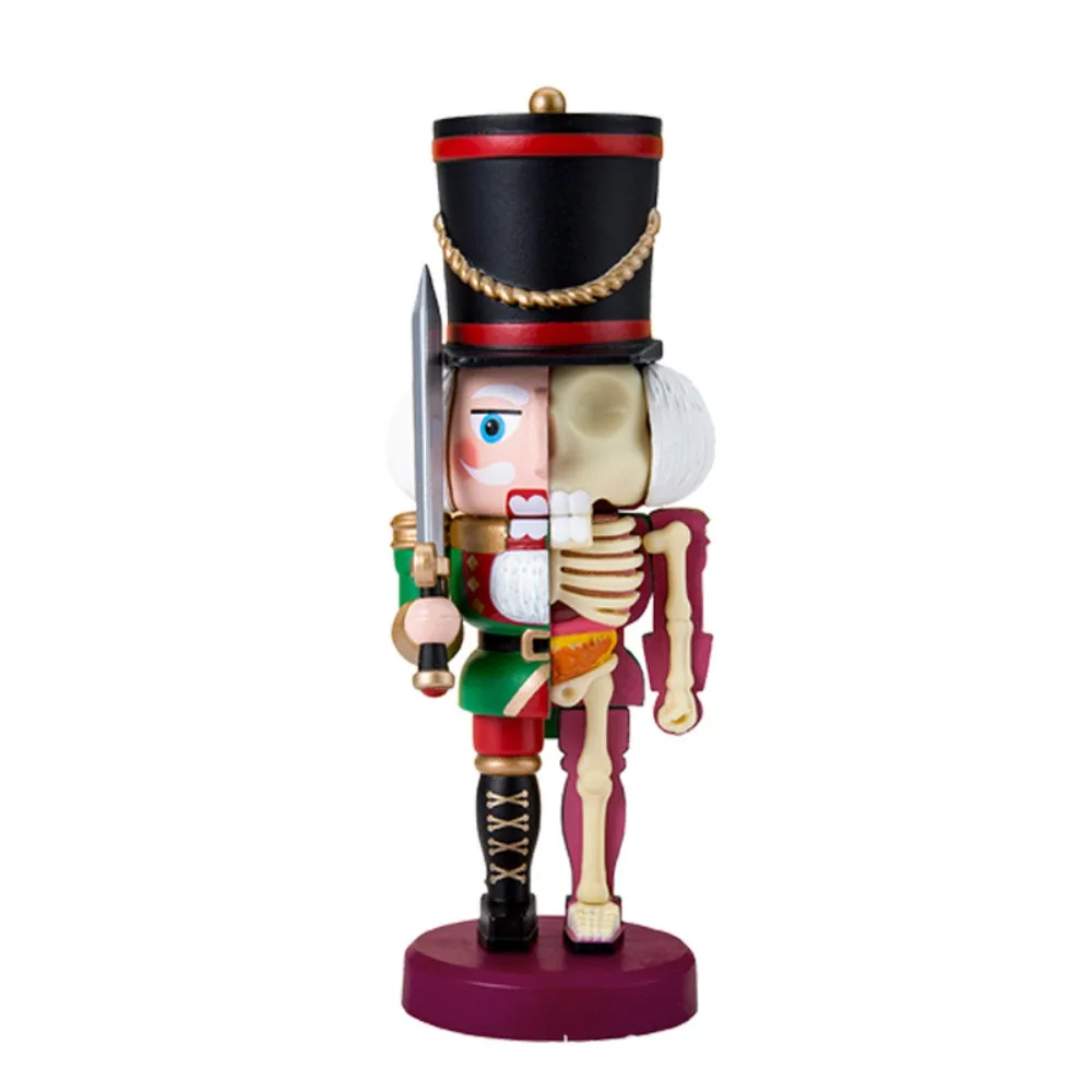 

4D Master Nutcracker Soldier with Sword Green Clothes Half Anatomy Cartoon Model Trendy Toy Collect Decoration Birthday Gift