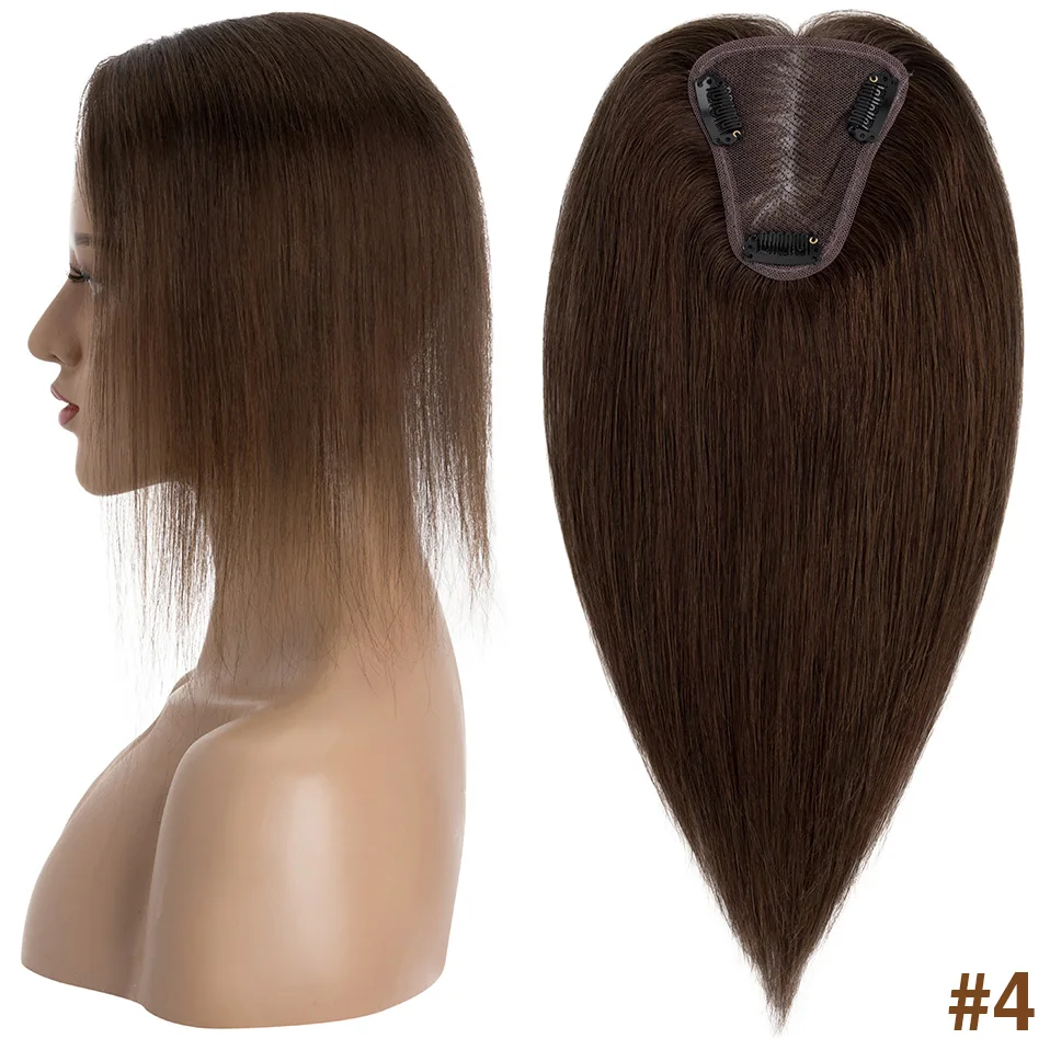 TESS Hand Single Knot Haar Topper 8x10cm Frauen Topper Naturhaar Perücke Clip In Echthaar Extensions Spitze Haarteil Ersatz – Detail 9