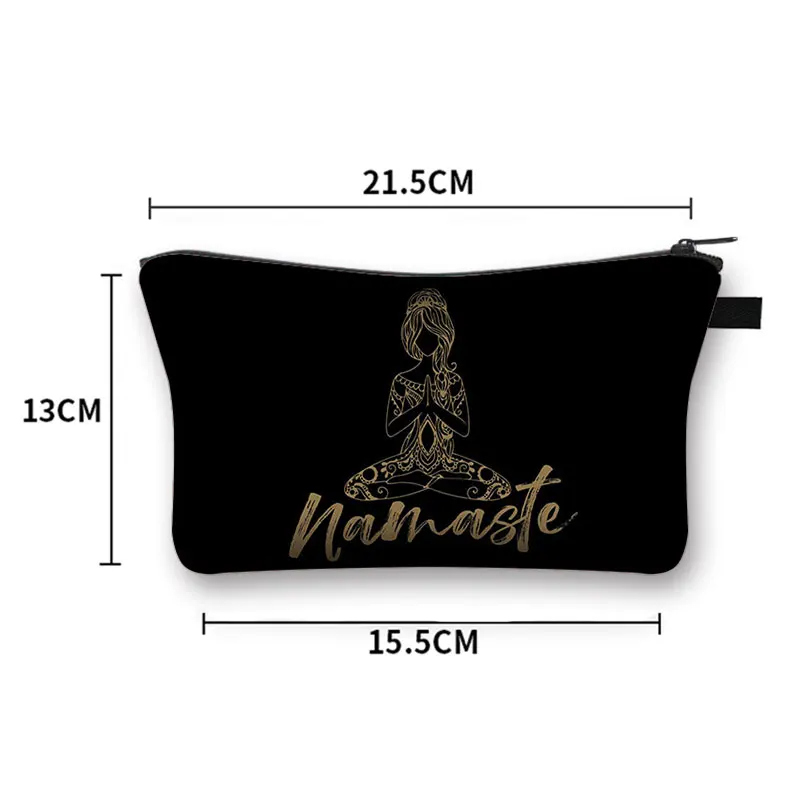 Yoga Namaste – trousse à cosmétiques pour femmes, sac de rangement de maquillage, Mandala Lotus, rouge à lèvres, trousse de toilette, pochette à cosmétiques