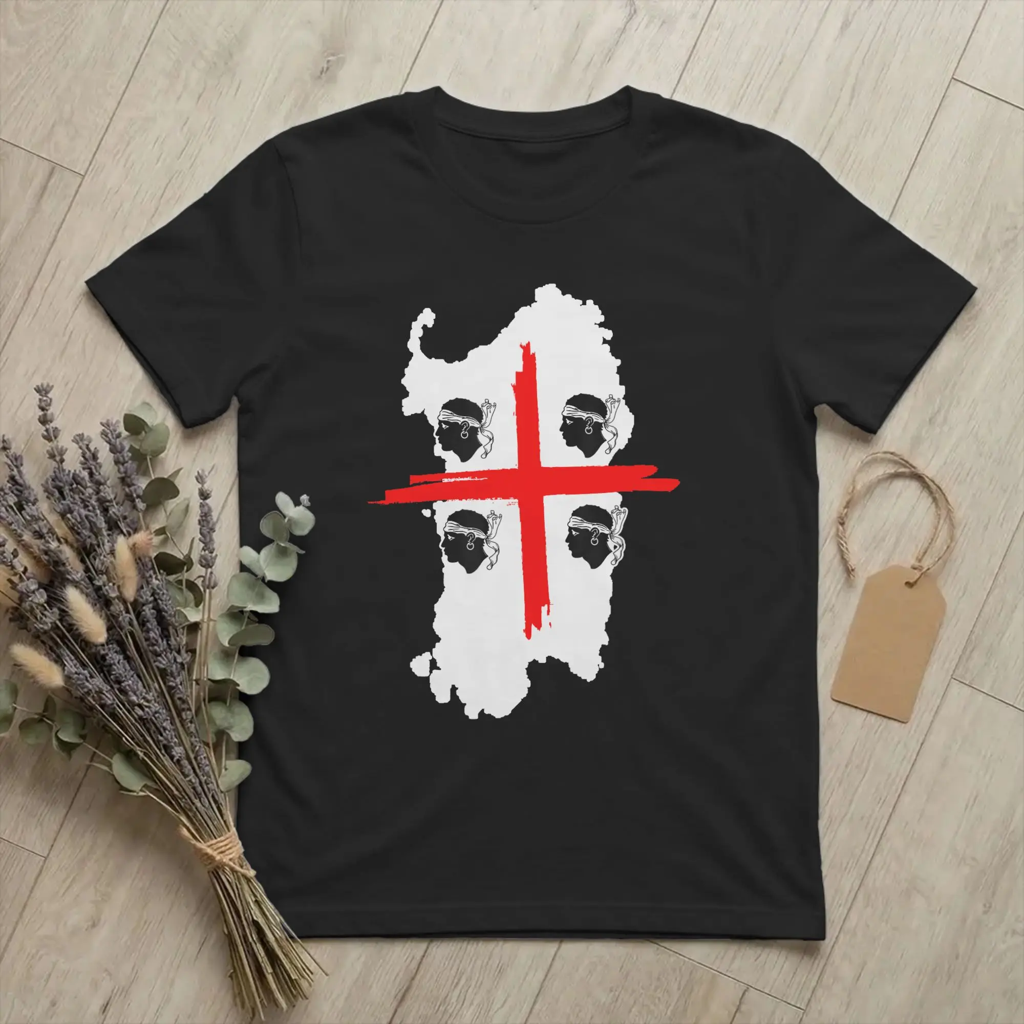 4 Mori Sardegna Island Sardinia Flag T Shirt Men's Pure Cotton Fashion T-Shirts Crewneck Italy Tee Shirt Short Sleeve Tops Gift