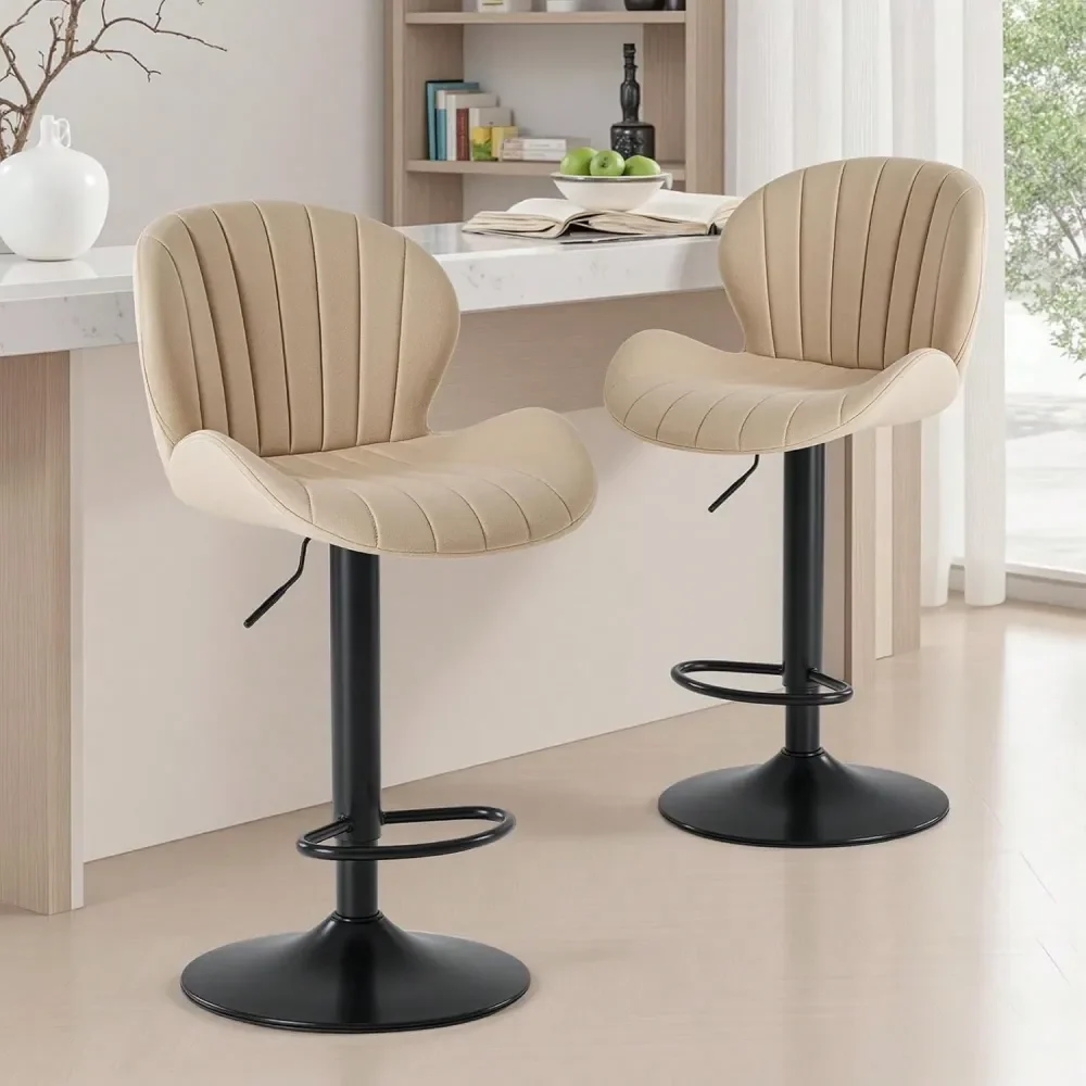 

Bar Stools Sillas Para Barra AltaBar Stools Set Of 2 Modern Counter Height Bar Stools, Adjustable Faux Leather Holstered Swivel