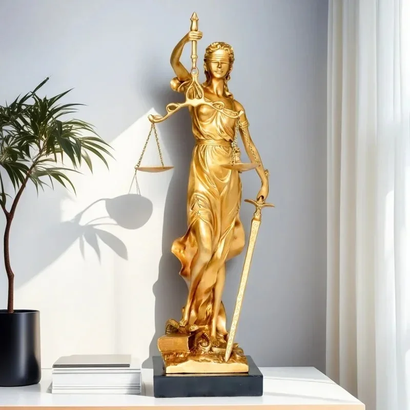 Sculpture en bronze de 49 cm, Dame Justice aveugle, Themis Justitia, statue de la mythologie grecque, décoration artistique, ornement pour avocat, cadeau