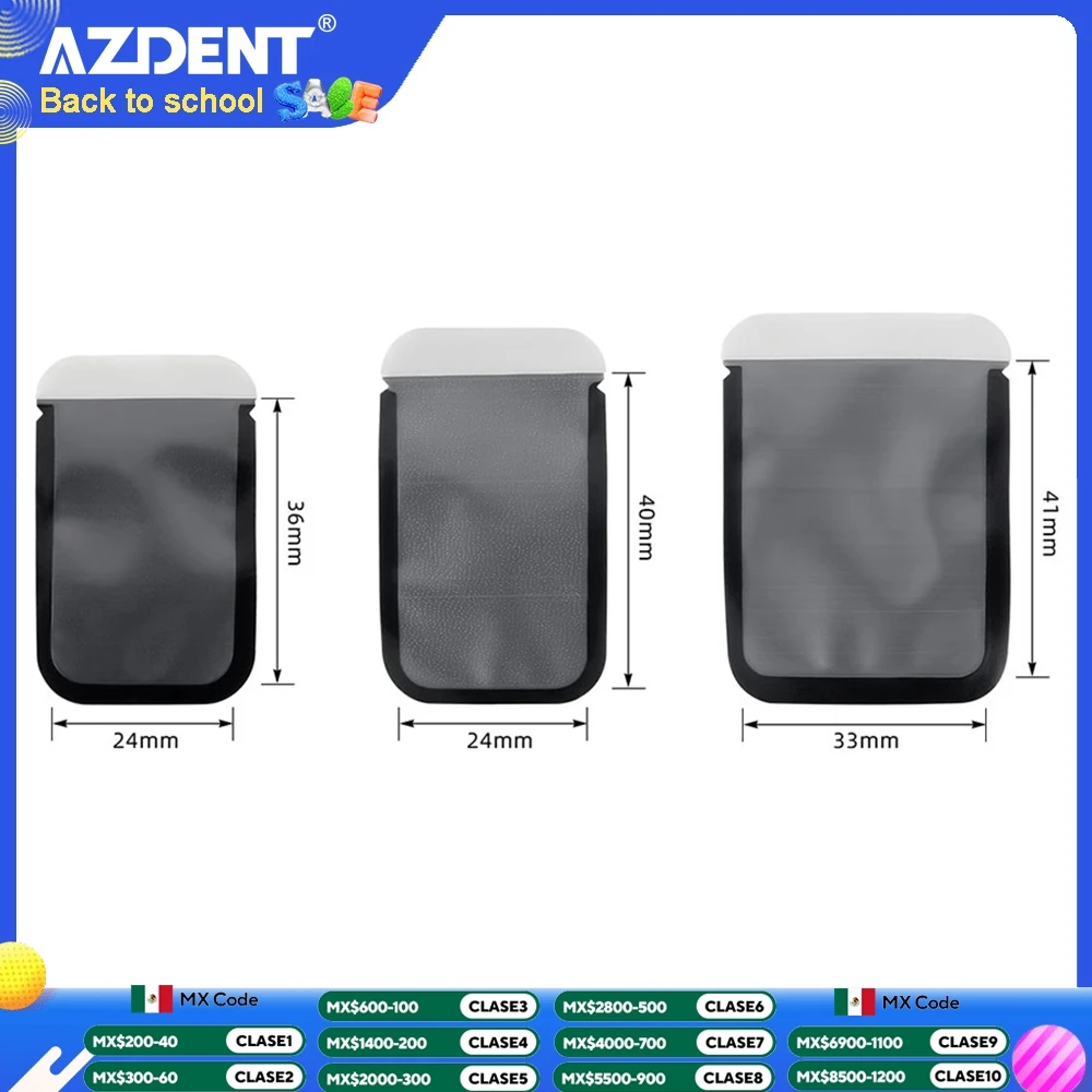 

AZDENT Dental Barrier Envelopes Disposable Protective Pouch Cover Bags For X Ray Film Phosphor Plate 100Pcs/Box Size0-2