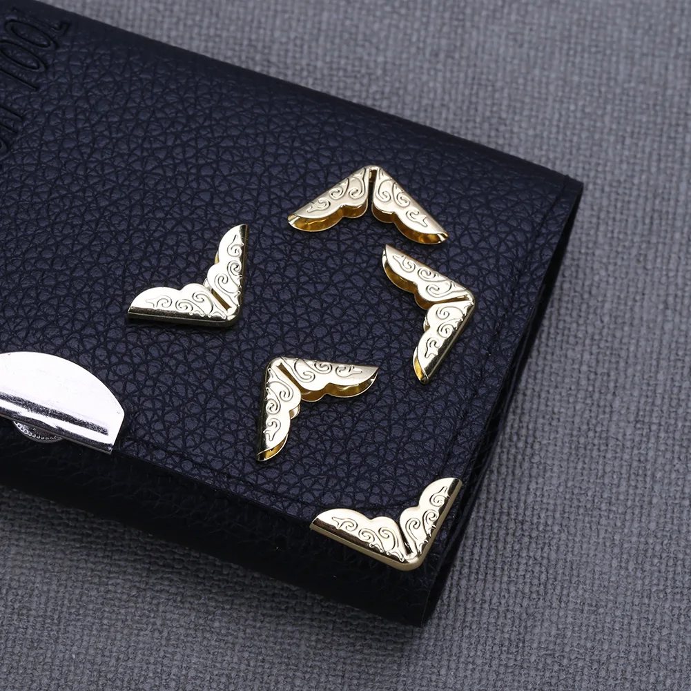 100 Uds. Protectores de esquinas para álbumes de recortes, tarjetas, menú, libro de Metal, Protector de esquina para ordenador portátil, álbumes de fotos