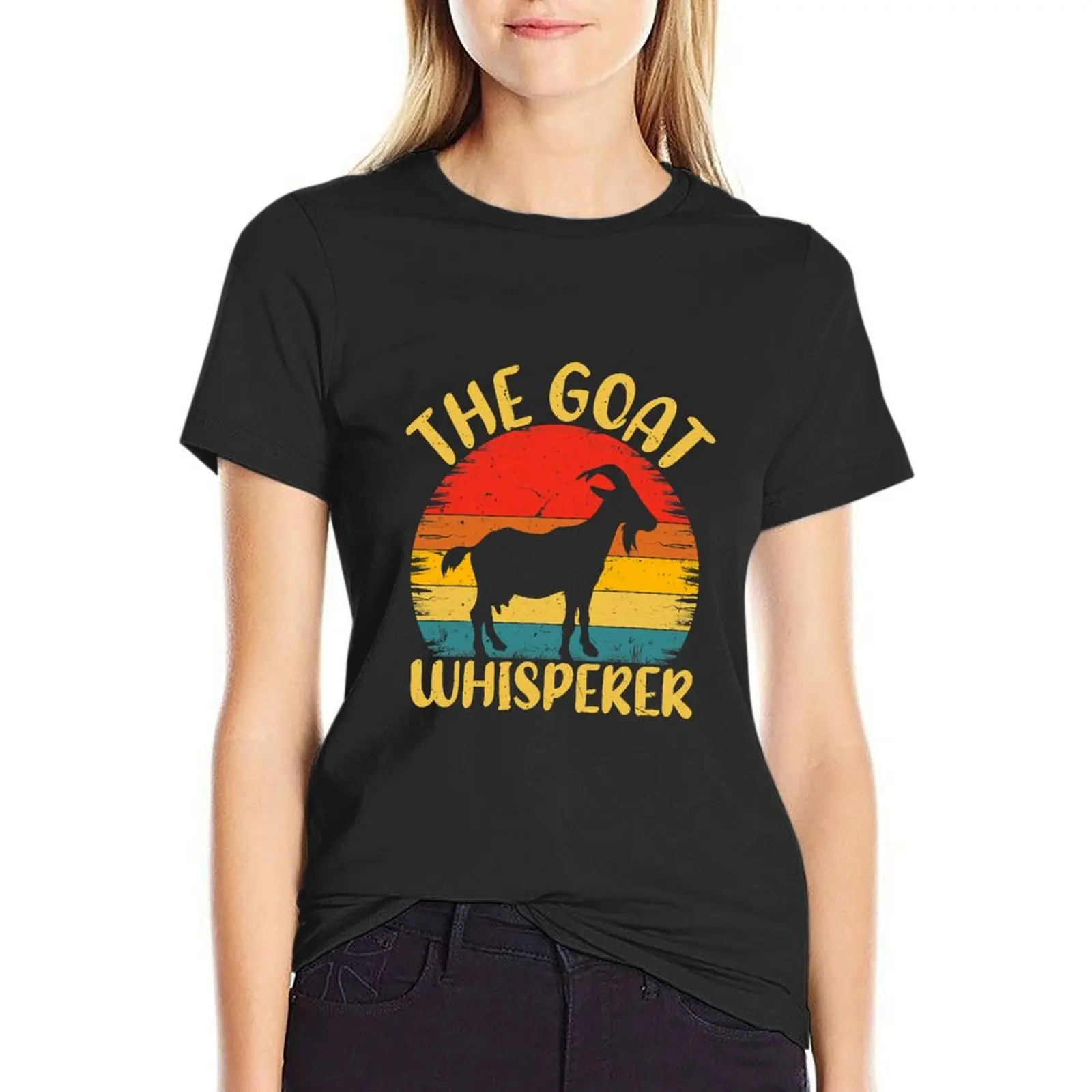 Vintage The Goat Whisperer Retro Goat T-Shirt plain anime luxury designer clothing Women