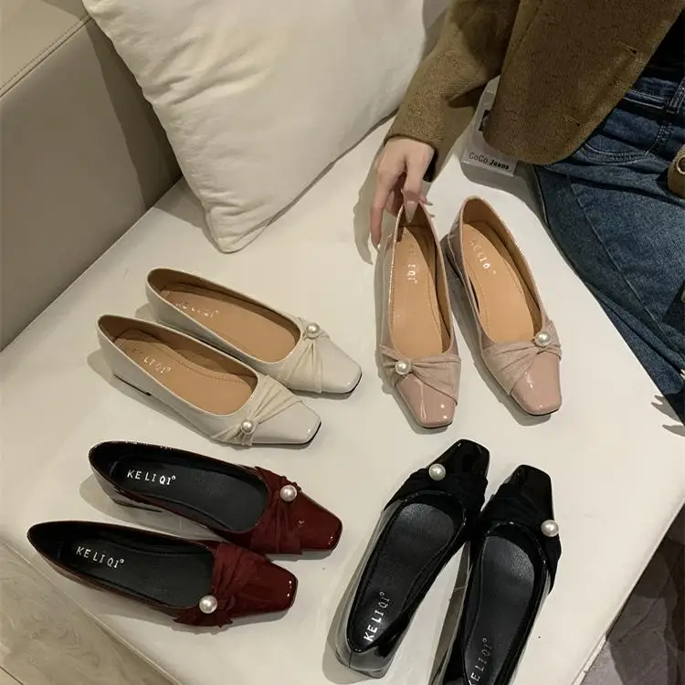 Pointed Toe Winter Shoes Women Autumn Low Heels Modis Female Footwear Fall Comfortable Grandma On Heels 2025 Dress New Women Sho