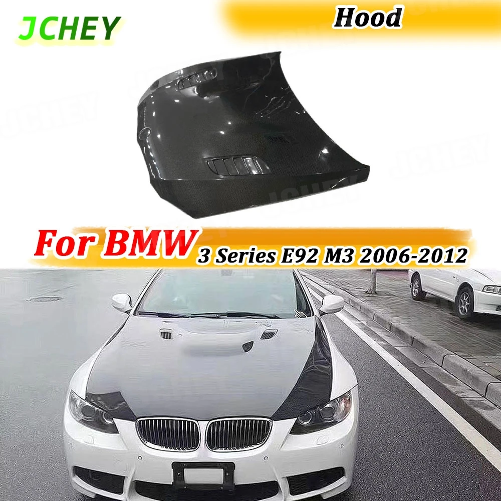 

JCHEY передняя крышка капота двигателя из углеродного волокна для BMW 3 серии E92 M3 2006-2012, украшение капота двигателя автомобиля, Bodykit