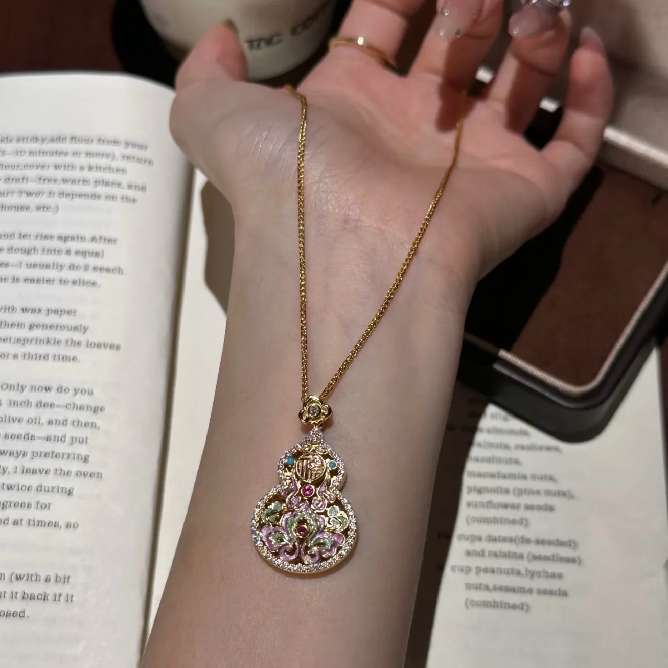 AETEEY S925 Sterling Silver Enamel Gourd Sweater Chain Niche Light Luxury Women Long Necklace Jewelry