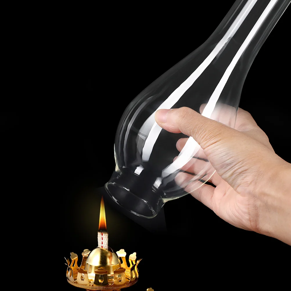 2 Pcs Kerosene Lamp Shade Lantern Light Covers Oil Parts Glass Chimney for Replacement Nostalgia