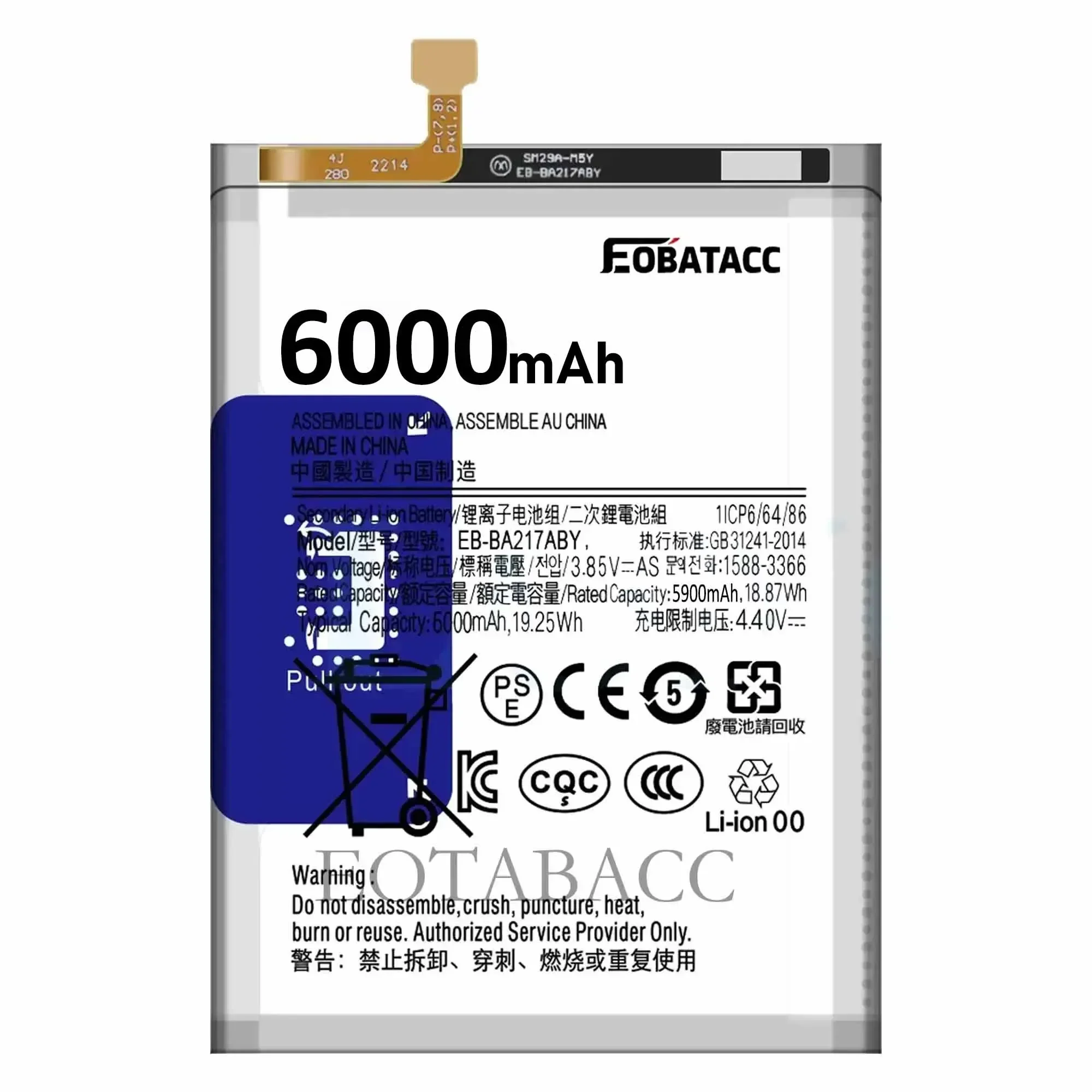 EOTABACC 100% New Original Battery EB-BA217ABY 6000mAh For Samsung A13 4G/A135 /SM-A135F/SM-A137F/A13/A04S/A047 Battery +Tools