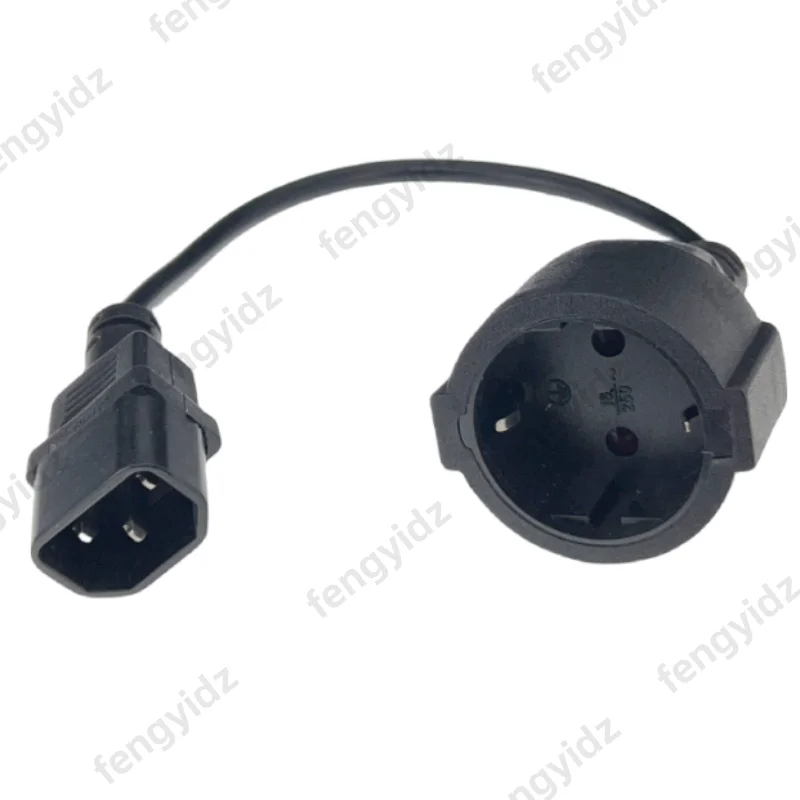 2pcs UPS PDU Power Extension Cord IEC 320 C14 Male To Schuko CEE7/4 European Female Adapter Cable 30cm