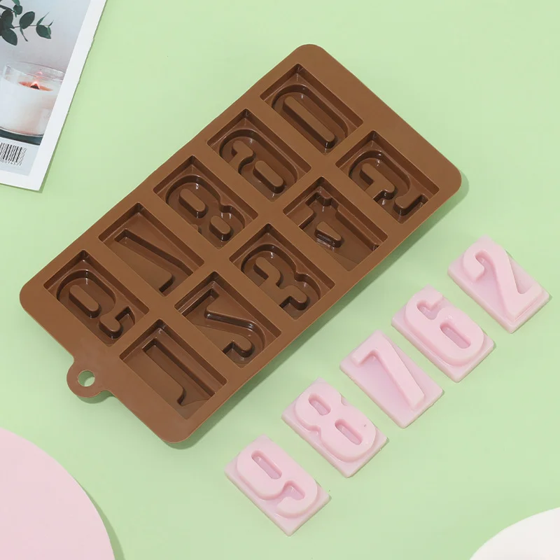 

1PC Silicone Numbers Chocolate Mold Cookies Cold 3D Digital Shape Fondant Cake Baking Jelly Candy Pastry DIY Decorating Tools