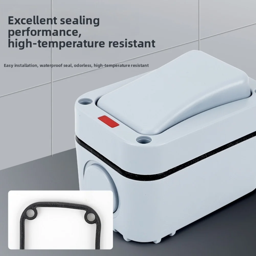 

Выключатель наружного освещения, однополюсный настенный выключатель со светодиодным индикатором, однополюсный/двухполюсный, подходит для наружного/садового использования