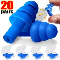 20-1Pairs Soft Silicone Earplugs Waterproof Swimming Ear Plugs Reusable Noise Reduction Sleeping Ear Plugs Protector with Box