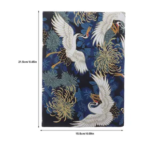 Buchcover A5, A5, weicher Stoff, mit Papierversen, Blumenmuster, einstellbar, für Notebook 12 Hauptverkaufsbuch Cover in Fabric - №11