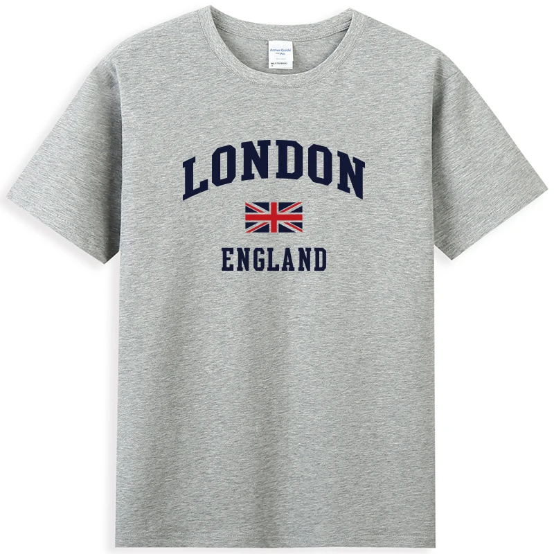 

England London Culture T-Shirt Crew Neck Cotton Short Sleeve T-Shirt Men's and Women's Casual Versatile Loose Comfortable Top