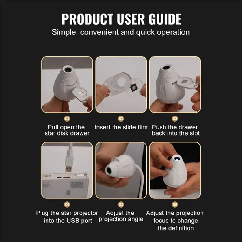 N96R Projection Films Compatible Starry Projector Night Light Adjustable Brightness Galaxy Stars For Car Bedroom