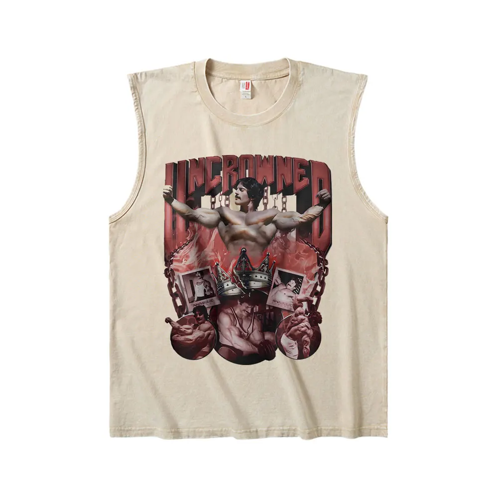 

Uncrowned Mike Mentzer Vintage Washed Tank Tops T-shirt Men Women Clothing Casual Funny Geek Powerhouse Gym Fitness Vest T Shirt