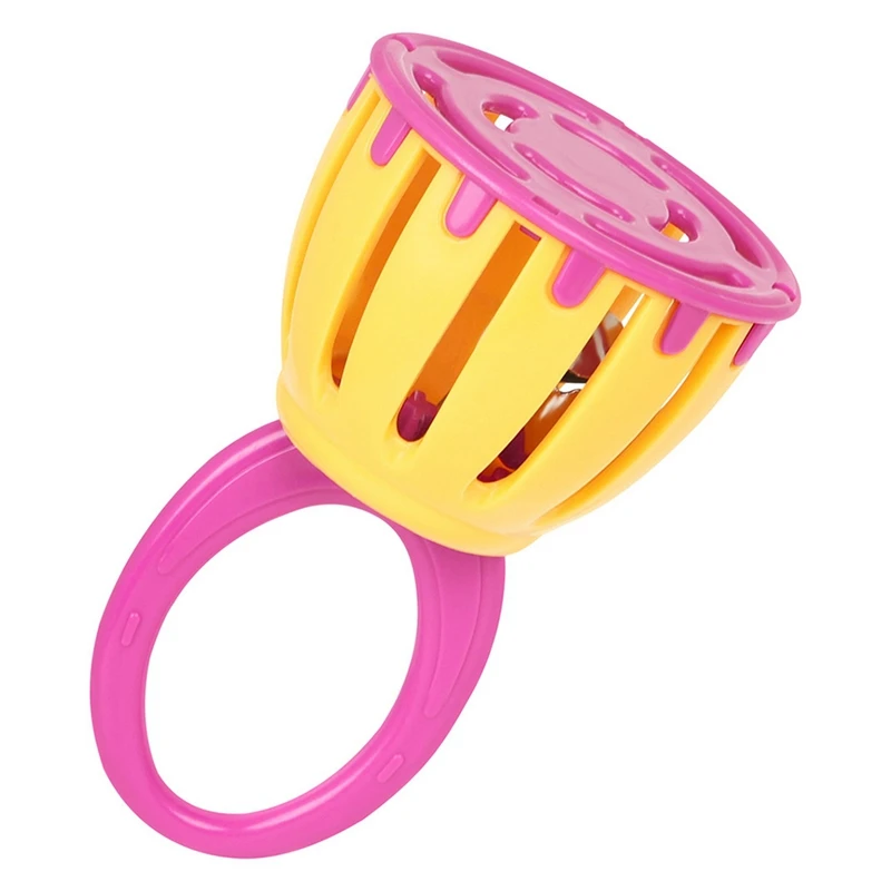 Orff campana de mano de jaula de plástico para niños, campana de muñeca de Educación Temprana, campana de agarre de mano