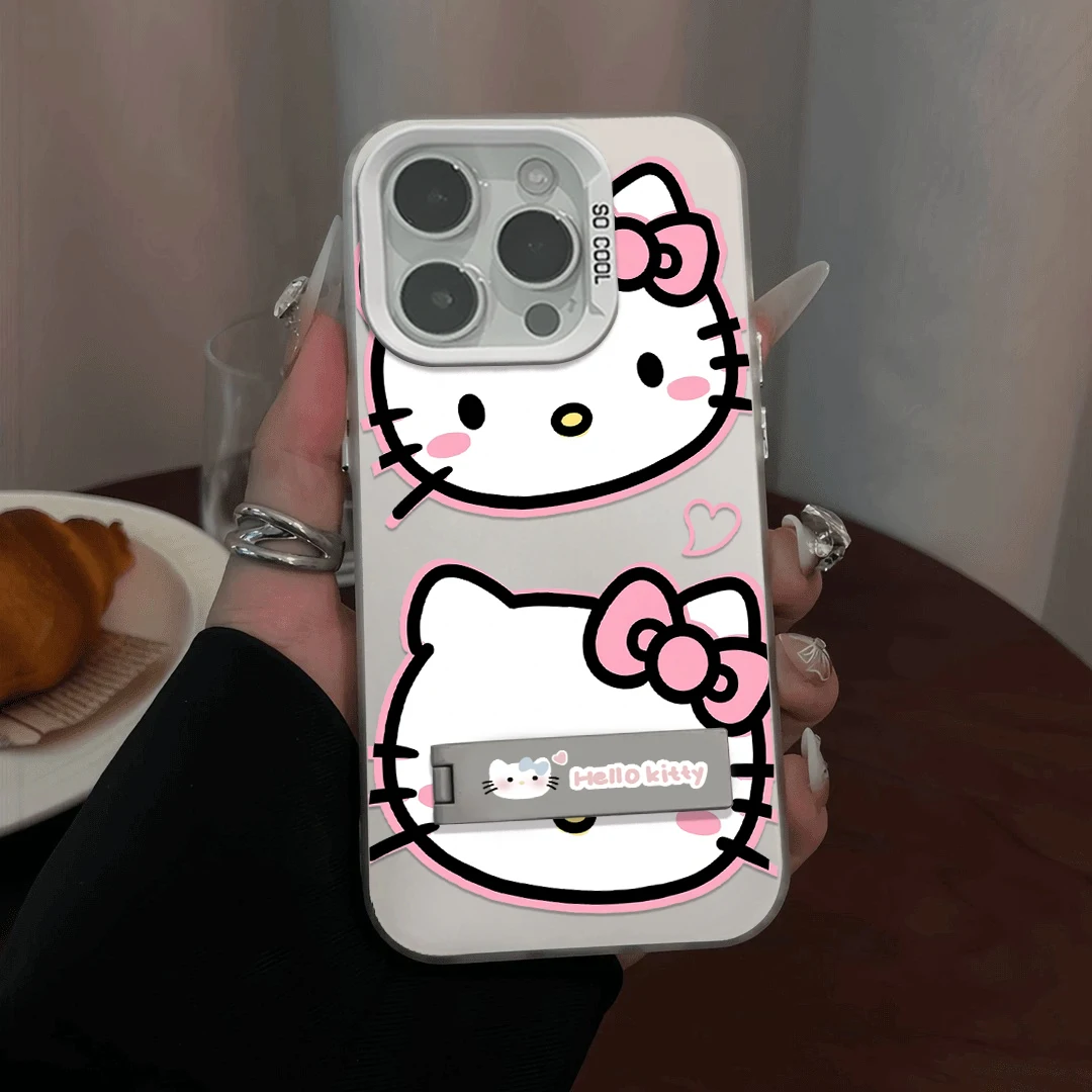 HELLOKITTY-Coque arrière avec support pour VIcalculator Y15S, Y16, Y17S, Y21, Y22S, Y27, Y50, Y91, Y93, V23, V25, V27, V29, l's Pro, 5G, mignon, dessin animé