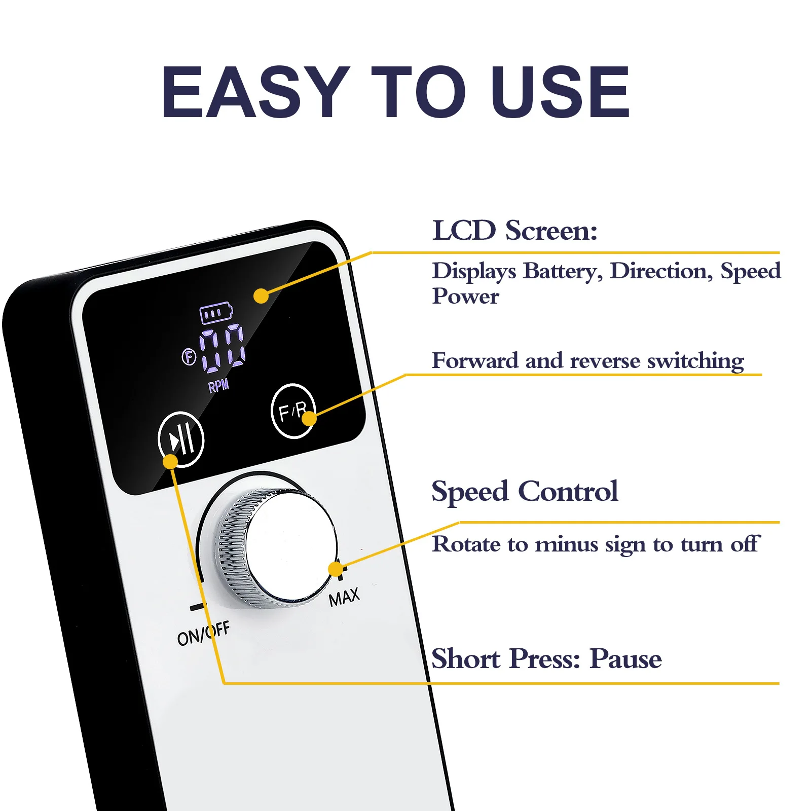 Wiertarka do paznokci 45000 obr./min z wyświetlaczem LCD, cicha elektryczna pilarka do paznokci do manicure i polerowania paznokci akrylowych.