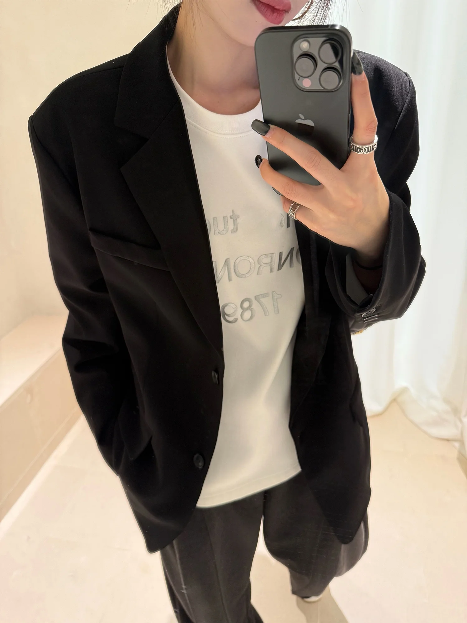 

Свободная женская футболка с длинным рукавом, на флисовой подкладке, с круглым вырезом, с принтом, в корейском стиле, с серебряными буквами и цветочным узором