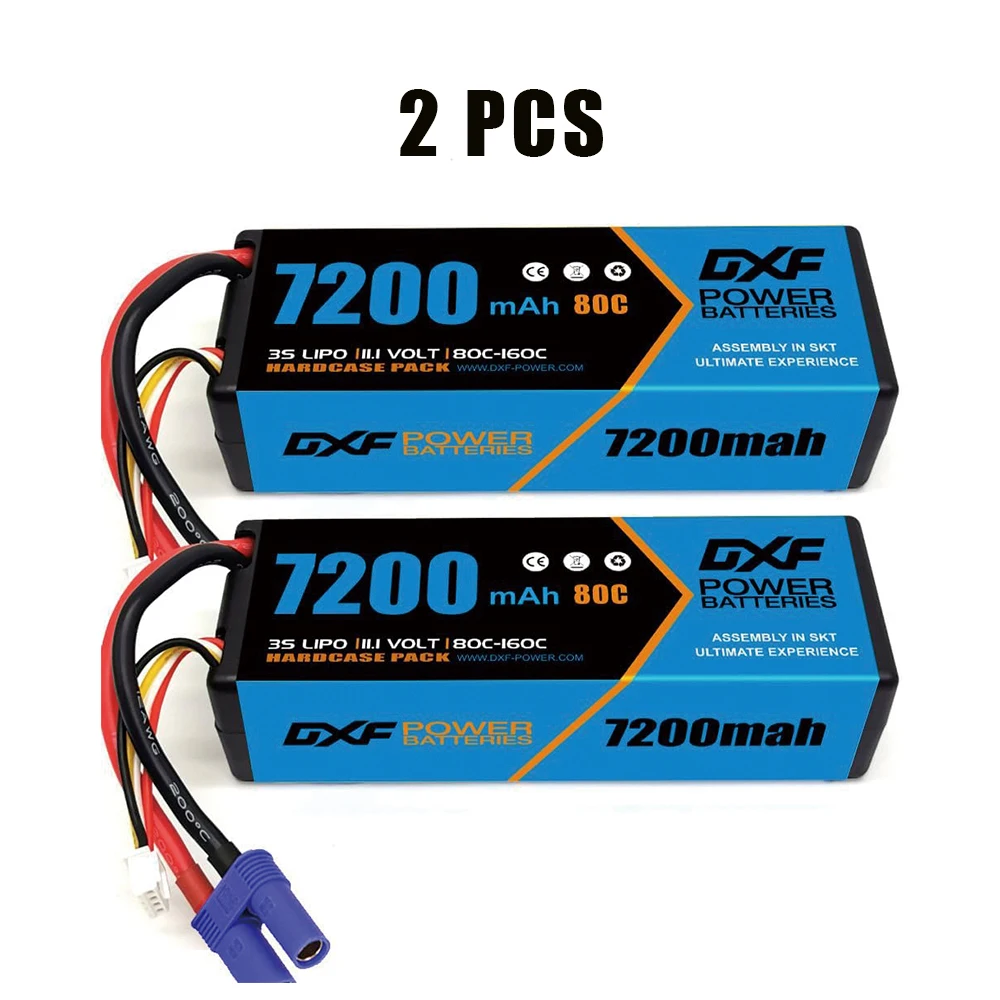 DXF 3S Lipo Batterij 11.1V 7200mAh 80C XT90 EC5 Plug Hardcase voor 1/8 Buggy Truggy Offroad Auto boot Vrachtwagen Vliegtuig UAV RACING