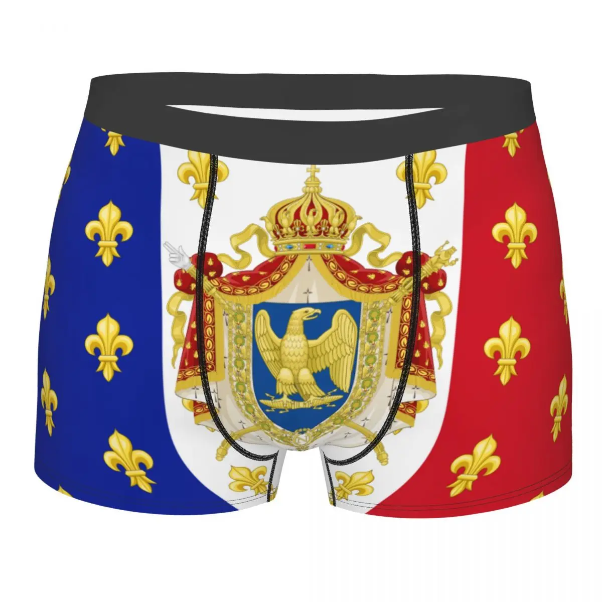 Cool Coat Of Arms Of French Empire Boxers Shorts Panties Men's Underpants Breathbale Coat of Arms Briefs Underwear