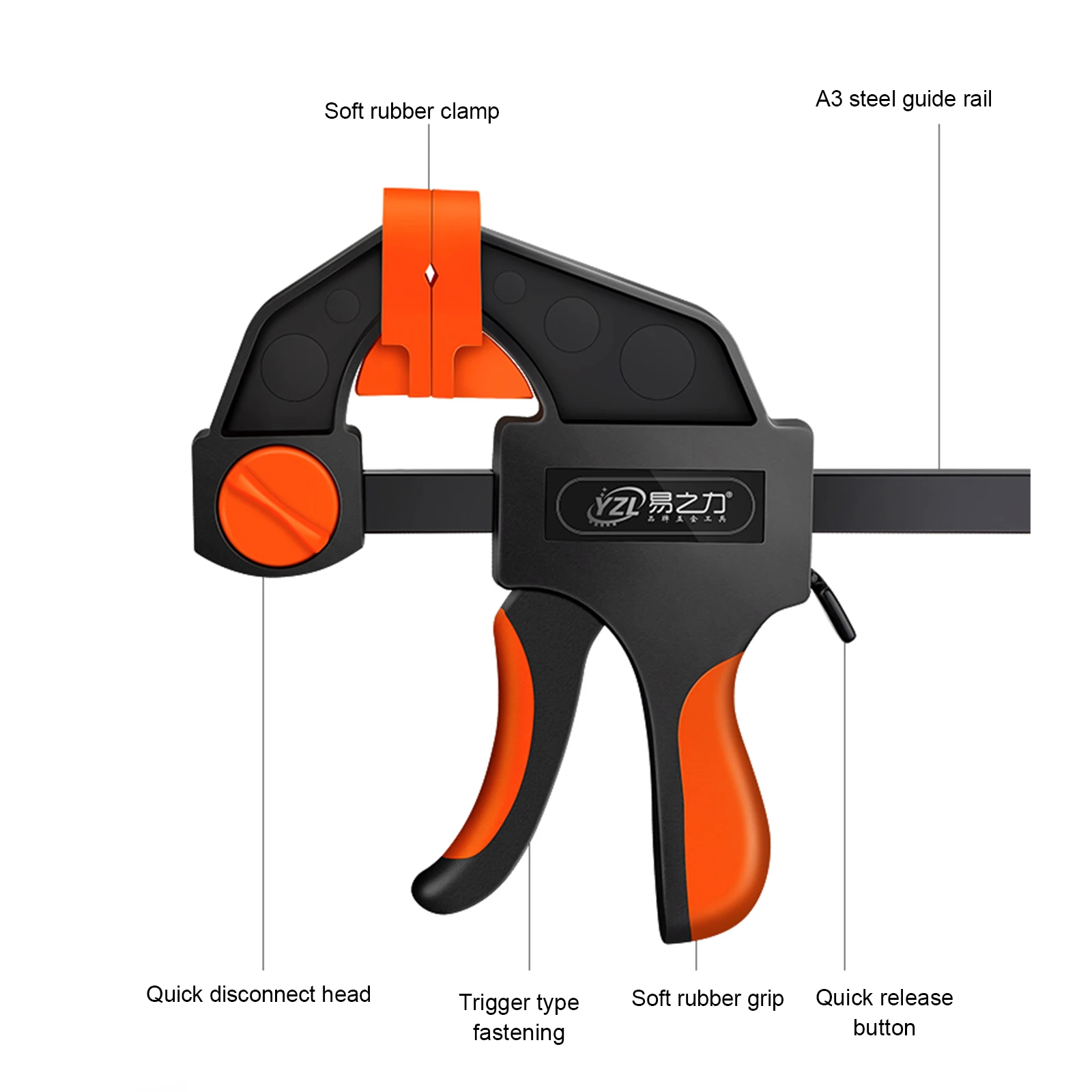 6/8/12 inch Woodworking Bar F Clamp Clip Hard Grip DIY Carpentry Hand Vise Tool Fixing Plate Type Strong Clamping Clamp