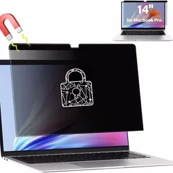 Protecteur d'Écran Magnétique de Confidentialité pour Macbook Air 13 13.6 15 Dallas M2 M3 Pro 14 16 Pouces, Filtre de Protection 2023, Film Anti-espion