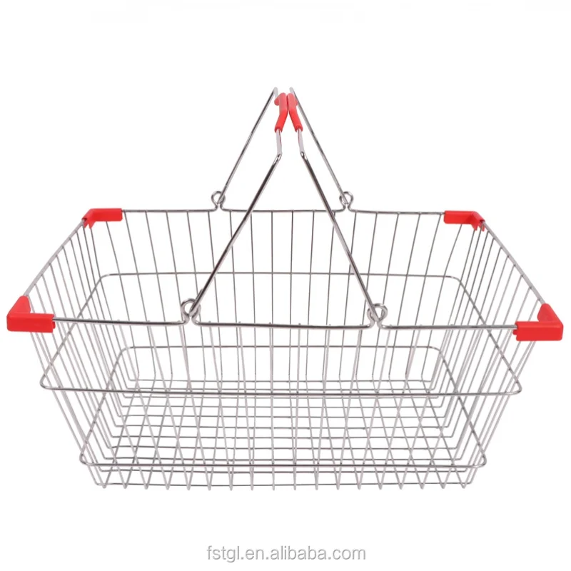 (customized)Wire Shopping Basket with handles