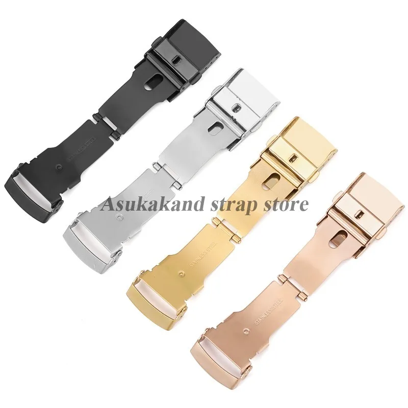 Складной часы из нержавеющей стали 18 мм, 20 мм, 22 мм, 24 мм для ремешка Seiko, матовая застежка, двойная кнопка, пряжка, аксессуары для часов