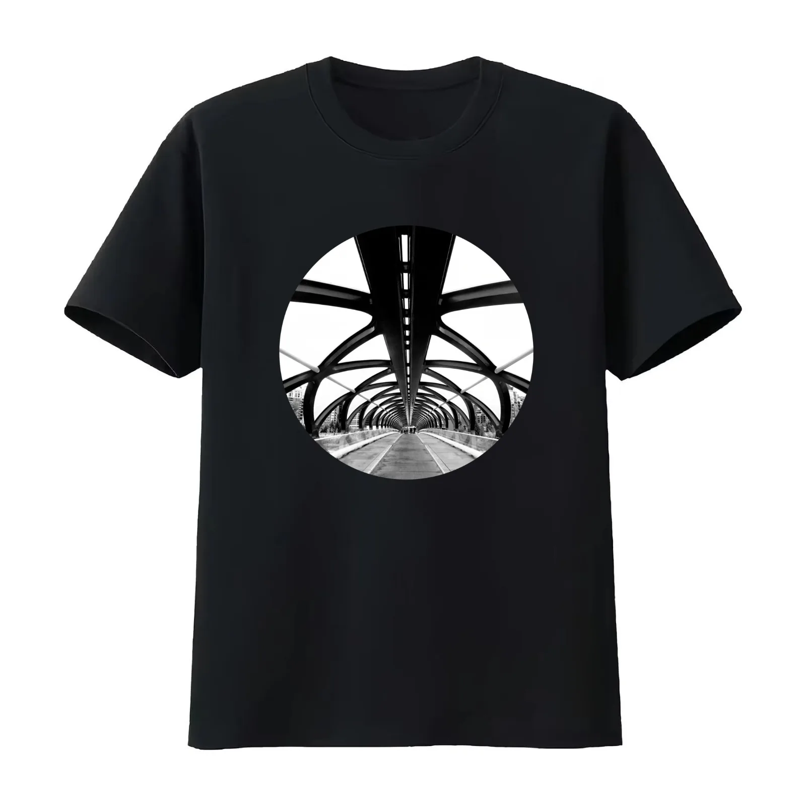 Peace Bridge Calgary T-Shirt Summer Casual Cotton Tee Oversized Streetwear Tops Vintage Graphic Print Loose Fit Short Sleeve