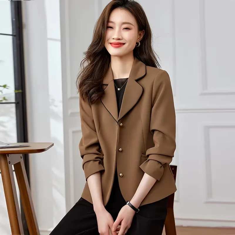 Insozkdg Elegant Short Blazer Women 2024 Autumn New Korean Style Commuter Casual Jackets Female Office Lady Top Hot Sale Coats