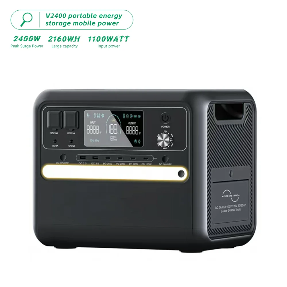 2025 Hot Sale 2160WH LiFePO4 Solar Power Station Portable Emergency Backup for Blackout & Natural Disaster Preparedness view 3