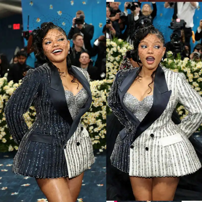 

Fashion Rhinestone Women Suits 1 Piece Blazer Double Breasted Peaked Lapel Formal Occasion Birthday Banquet Plus Size Customized