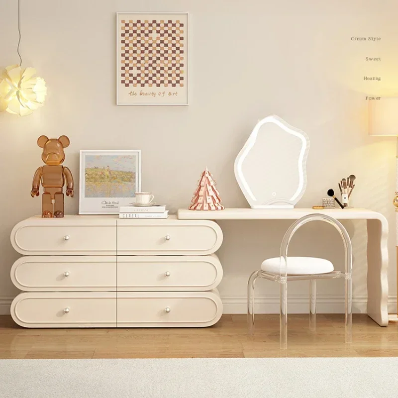 

Postmodern Wooden Vanity Table Storage Europa Luxury Bedroom Dresser Space Saving Beauty Partitions Vestidores Unique Furniture