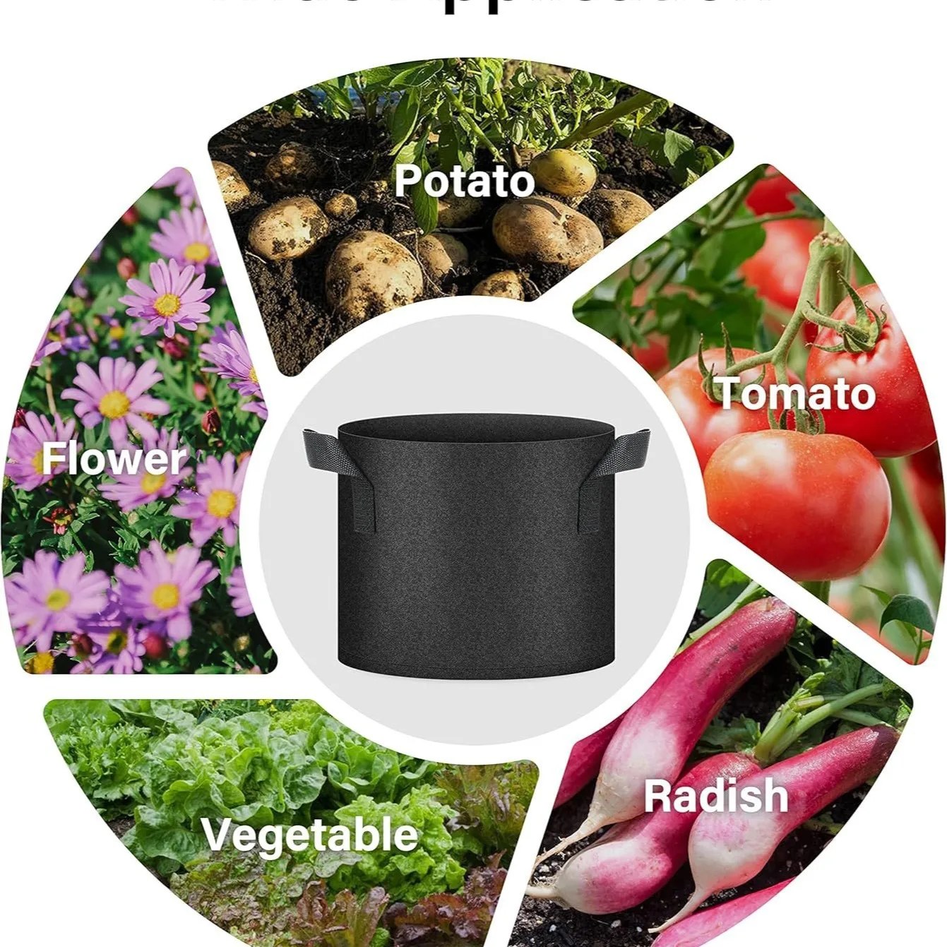 1 2 3 5 7 10 12 15 20 25 Gallon Plant Grow Bags Garden Tools Fabric Pot Jardim Home Gardening Flowers Plant Growing Grow A2