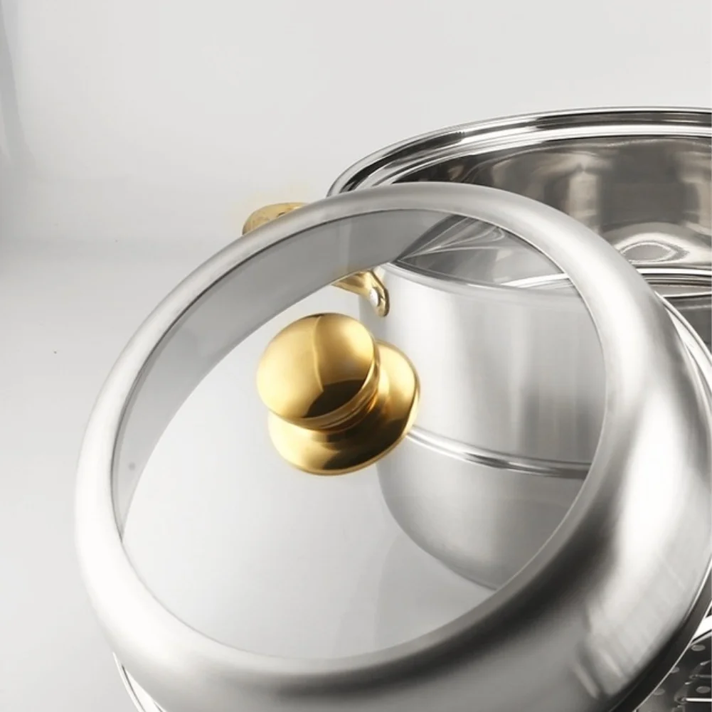 9.5L Stainless Steel Cooking Pot with for steamer Basket and Lid for Uniform Heat Distribution and Consistent Results