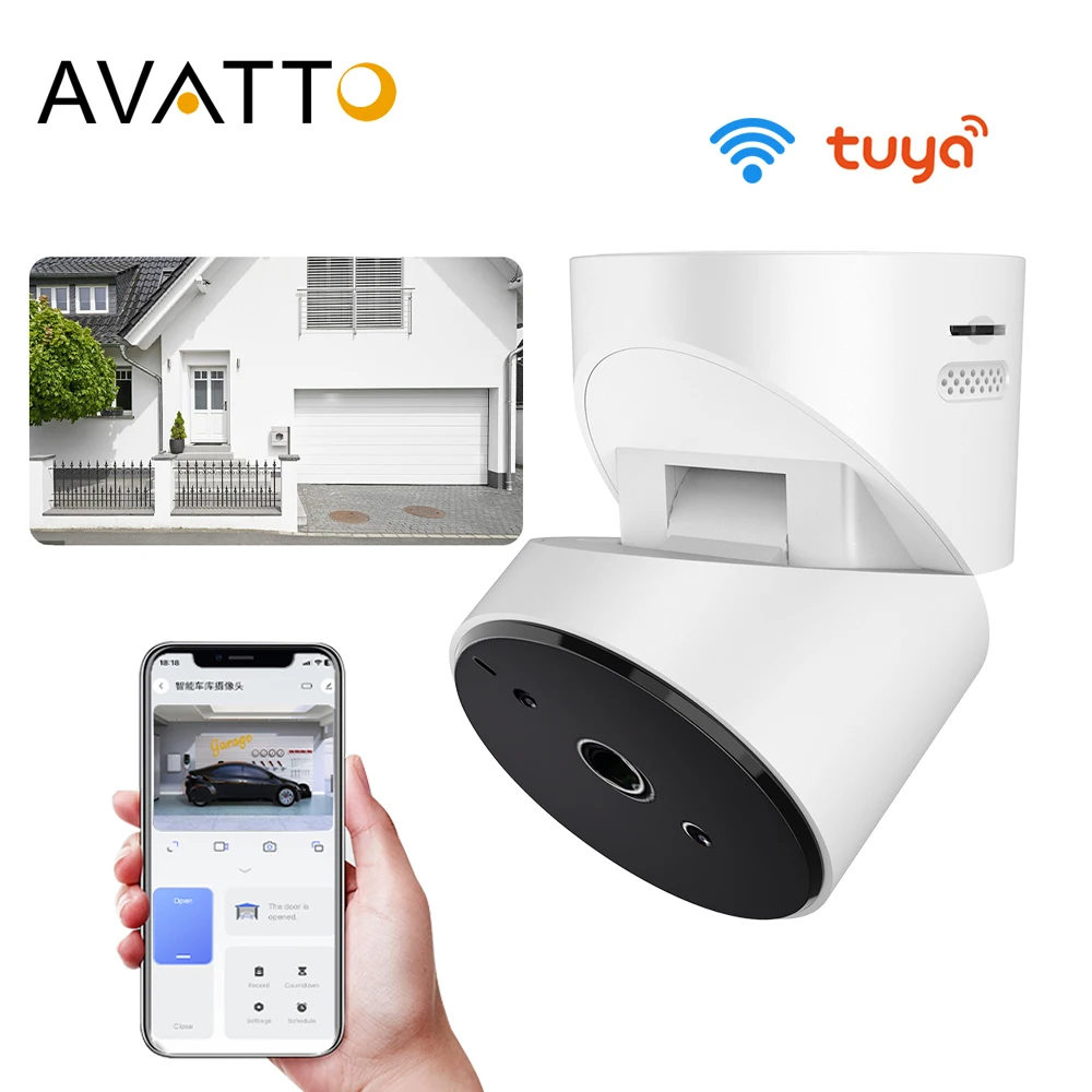 

AVATTO Tuya Smart WiFi Garage Door Opener Controller with Camera Monitor, Smart Life Control Voice Works for Alexa / Google Home